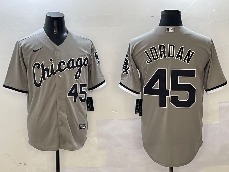 Men Chicago White Sox #45 Jordan Grey Game 2025 Nike MLB Jersey style 1